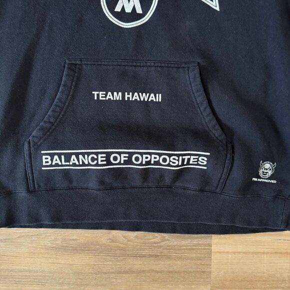RVCA Bj Penn UFC Ichi Ban Team Hawaii Black Hoodie Size XL Octagon MMA BJJ Fight - Picture 3 of 9